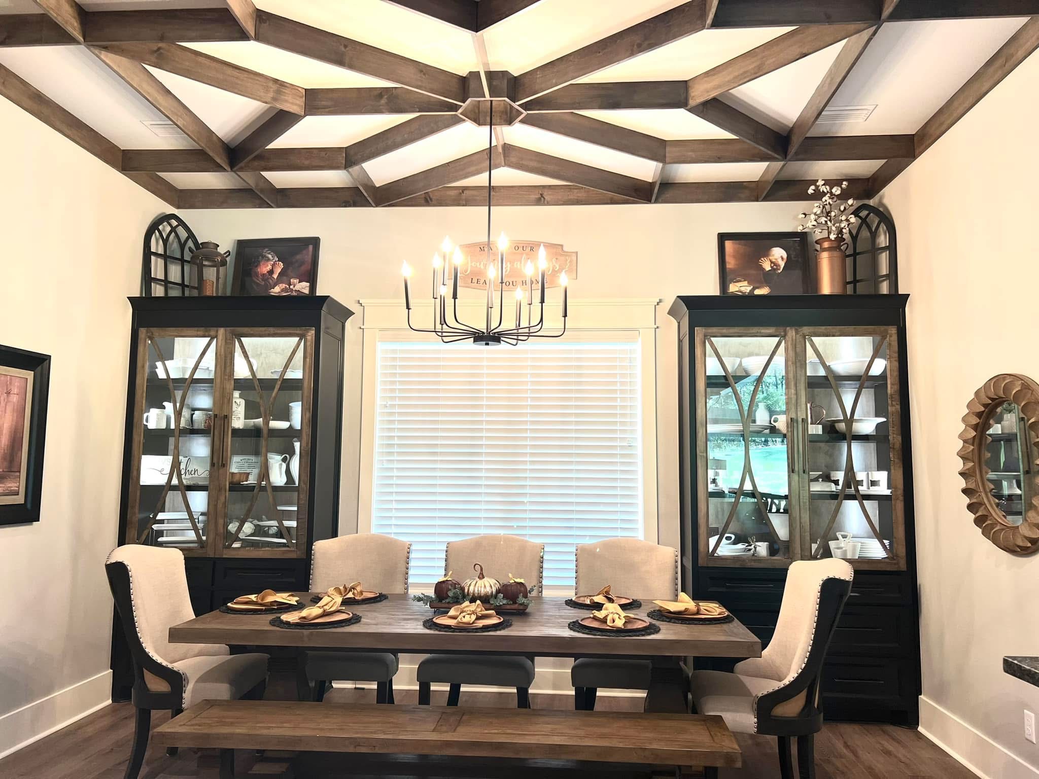 Custom dining room interior with elegant design by JC Construction in Greenbrier, AR